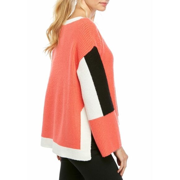 New! ADYSON PARKER Women's Colorblock Oversized Sweater Cozy Warm Sweater - Picture 3 of 4